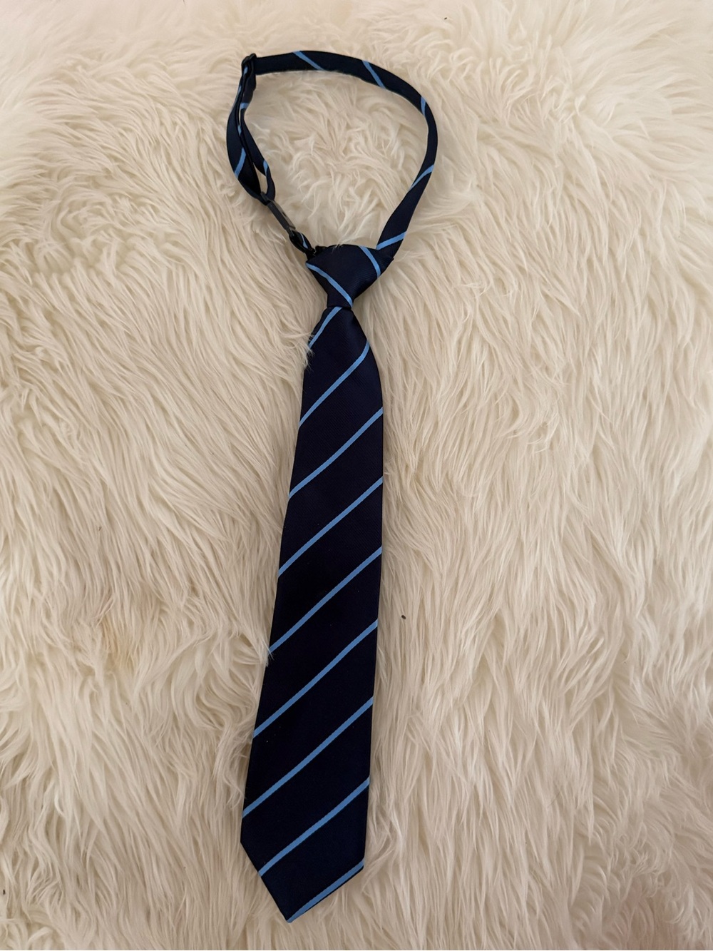 Place Navy Tie with Light Blue Diagonal Stripes